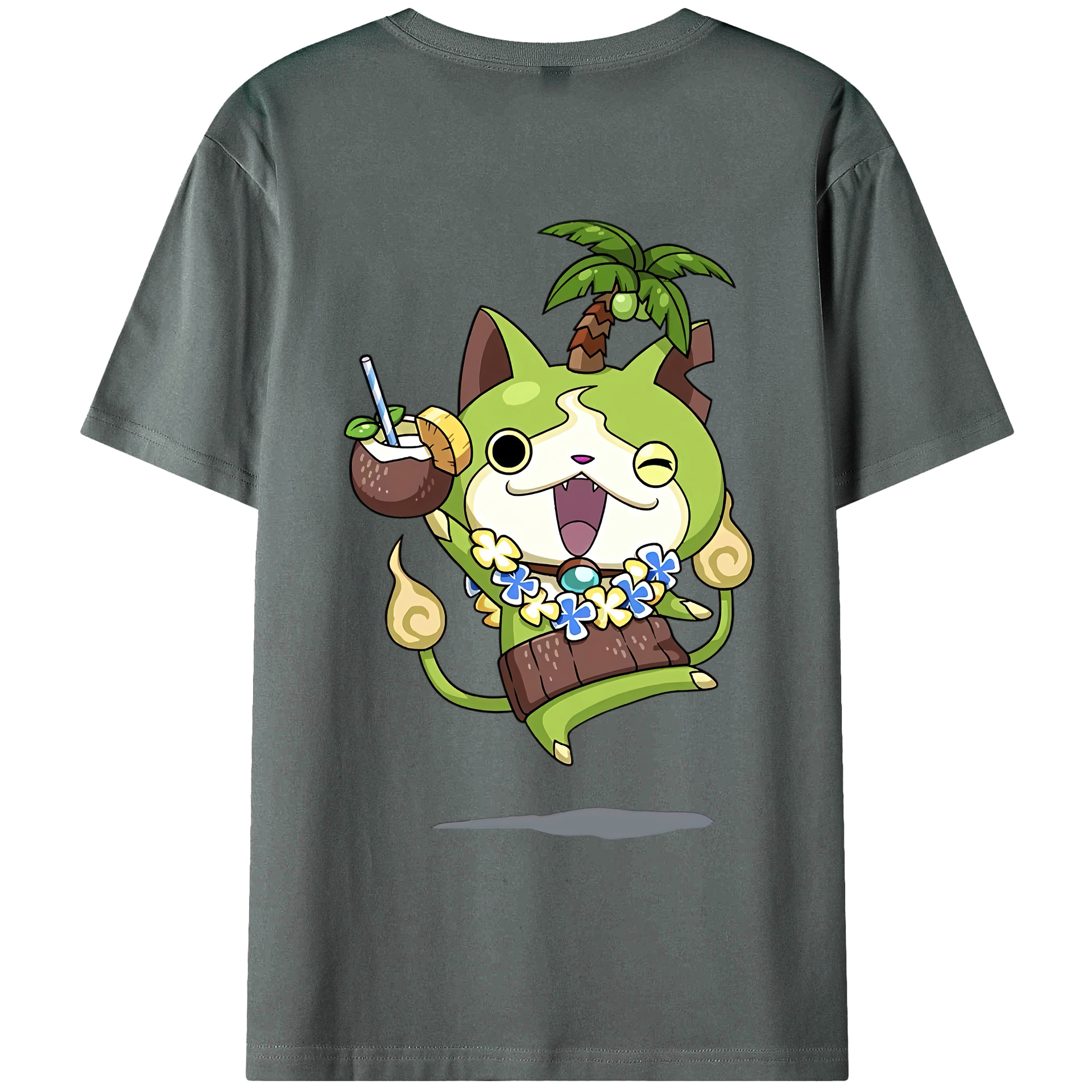 （画像用） 妖怪ウォッチ Yo-kai Watch 綿100％ メンズ半袖Tシャツ（バックプリント） 通気性
